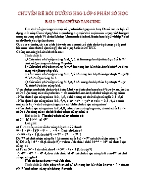 Chuyên đề bồi dưỡng học sinh giỏi khối 6 phần Số học